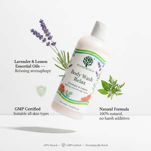 Gel Douche Relaxant Aromathérapie 250ml Formule Liquide Lavande Citron Herbes Naturelles OEM Marque Privée Italie RedMoringa - Product Image 3