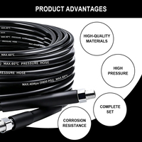 Kit de Tuyau de Nettoyage Électrique pour Égouts 20m 180 BAR, Tuyau de Déboucheur Haute Pression avec Buse pour Toilettes, Douches, Cuisines et Eaux Pluviales