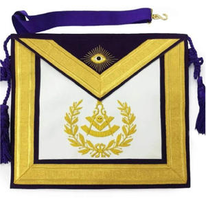 Service OEM et ODM Articles maçonniques de haute qualité Brodés à la main Tablier maçonnique Grand Lodge Master Disponible à bon prix - Product Image 3