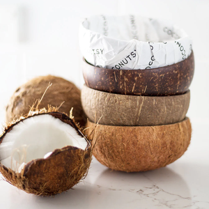 Good Vibes Only Handmade Coconut Shell Bowls Carved Bohemian Design Eco-Friendly Food Serving Stackable Lightweight - Product Image 6