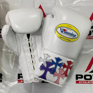 Wholesale Price Premium Quality Custom Made Winning Boxing Gloves Original Cowhide <b>Leather</b> with Unique Chrome Heart Boxing Glove - Product Image 1