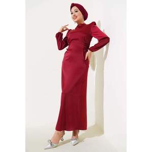 ชุดซาตินพร้อมเชือกด้านข้างรายละเอียดเบอร์กันดี - Product Image 1