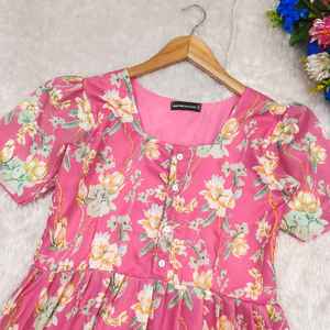 ชุดแมกซี่เดรสลายดอกไม้มีระบายแนวชิคคอลเลกชันฤดูร้อนสไตล์บอลลีวูด - Product Image 5