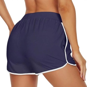 Pantalones Cortos Deportivos Híbridos para Mujer, Elegantes y Flexibles, con Dobladillo Dividido, para Entrenamiento Cruzado, de Poliéster y Algodón, con Ribete Blanco, Resistentes a la Decoloración, con Estampado - Product Image 5
