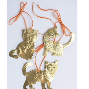 Adorno Navideño Colgante de Hierro Forjado Hecho a Mano con Diseño de Hojas, Acabado Dorado, 100 Piezas, Personalizable para Árbol de Navidad - Product Image 6