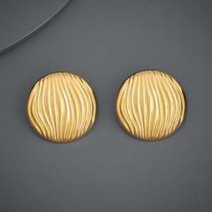Geometric Pearl <b>Stud</b> <b>Earrings</b> Gold Plated Trendy Party & Gift Ready - Product Image 1