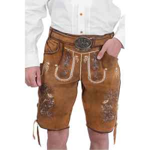 Pantalón corto bávaro de cuero de vaca bordado personalizado de alta calidad para ropa de rendimiento de Festival alemán - Product Image 3