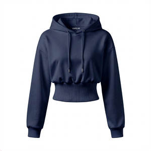 Sudadera Corta con Capucha y Cintura Ajustada para Mujer, Estilo Moderno, Mangas Anchas, Logotipo Personalizado, Precio al por Mayor - Product Image 4