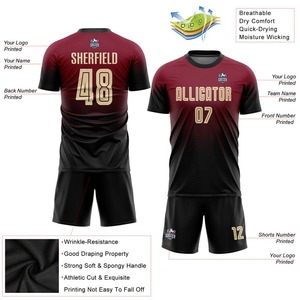 Uniformes de fútbol personalizados de alta calidad de larga duración Conjunto de engranajes de poliéster transpirable para partidos - Product Image 2