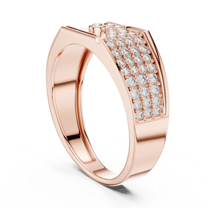 แหวนแต่งงานเพชรทรงกลมสีเหลืองทอง 14K สำหรับผู้หญิง |   เพชรที่เพาะเลี้ยงใหม่ - Product Image 6