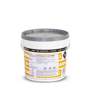 Étanchéité liquide renforcée de fibres à base de résine synthétique acrylique résistante aux UV revêtement liquide de finition gris 5 kg