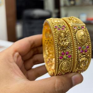 Classic High Quality Gold Plated Openable Two <b>Set</b> Of <b>Bangles</b> Wedding And Functions Occasions Wear Collection Women And Girls - Product Image 1