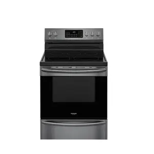 Galeri Frigidaire 30 "5.7 Cu. Ft. Berdiri bebas jangkauan listrik dengan penggorengan udara dalam baja tahan karat hitam-GCRE306CAD