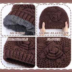 Gorro de Punto Unisex con Diseño de Rosas, Gorro de Invierno Cálido, Suave, Elástico, Cómodo, Informal, Elegante, para Clima Frío, Gorro de Fiesta, Proveedor - Product Image 2