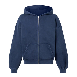 Sweats à capuche courts personnalisés, vente chaude, épaules tombantes, sweat à capuche unique avec fermeture éclair, coton respirant, meilleur matériau, service OEM - Product Image 1