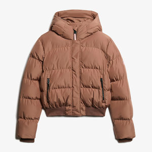 Veste matelassée courte pour femme, manteau d'hiver décontracté, coton uni teint, imperméable, respirant, design personnalisé, veste à bulles - Product Image 2