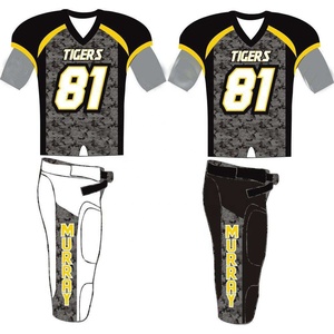 Uniforme de football américain de haute qualité personnalisable pour les jeunes Taille XL Polyester respirant Tops Jersey Ensembles de logos brodés - Product Image 1