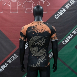 CABRA WEAR <b>Men's</b> Jiu Jitsu Rashguard | Spandex/Nylon | Anti-Slip Waistband | High Elastic Compression Top | Half Sleeve | - Product Image 3