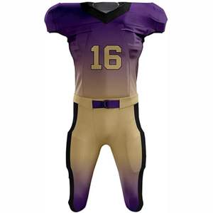 Uniformes de football américain personnalisés en gros, 100% polyester, respirants, anti-transpiration, manches courtes, tailles plus grandes - Product Image 2