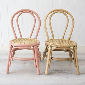 Hot Selling Bow Shaped <b>Rattan</b> Kids <b>Chair</b> for Nursery Playroom Wicker Seat Natural Lightweight Baby Best Price from Vietnam - Product Image 4
