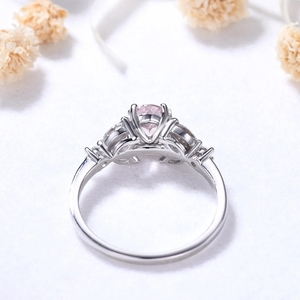 Bague de fiançailles en or massif 14k morganite naturelle avec de vrais diamants pour le désherbage en gros prix OEM ODM - Product Image 4