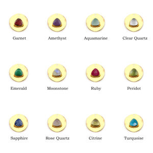 Wholesale 8mm Heart Pendant Faceted Trillion Rainbow Moonstone Gemstone 18K Gold Plated Luxury Brass Birthstone Children - Product Image 6