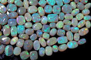 Cabochon d'opale de feu bleu australien naturel solide Coober Pedy ovale coupe pierre précieuse en vrac pour la fabrication de bijoux Lot de bijoux - Product Image 5