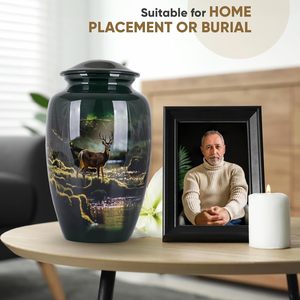 Design moderne Grande urne funéraire en forme de cerf pour les cendres humaines Urne funéraire décorative pour papa Adulte Mâle Femelle 200 Lbs Sympathie - Product Image 3
