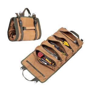 Rollo de Herramientas de Lona Encerada Resistente al Agua, Portátil, con 6 Bolsillos con Cremallera, Organizador Resistente con Cierre de Hebilla Ajustable, Venta al Por Mayor OEM/ODM - Product Image 1