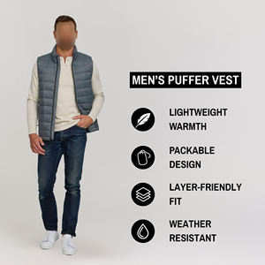 Gilet matelassé sans manches d'hiver de haute qualité, logo personnalisé, bulle, respirant, écologique, polyester, nouveau design, gilet pour homme - Product Image 6