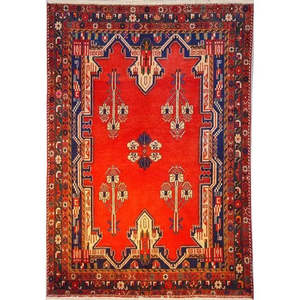 Auténtico Alfombra Persa Sirjan de Estilo Tradicional, Anudada a Mano, para Interiores, con Lana Natural y Algodón, 8'1 x 5'6, Panr02787 - Product Image 1