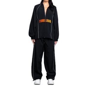 Wholesale Sweatpants Jogger Suits Blank Tracksuit <b>Sweat</b> Set Custom Patchwork Nylon Track <b>Pants</b> <b>for</b> <b>Women</b> Ladies - Product Image 1