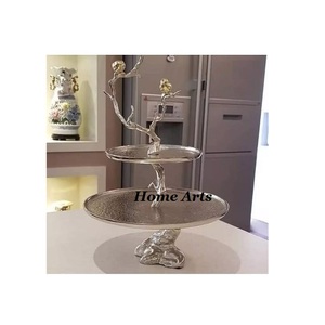 Soporte para Pasteles de Aluminio Hecho a Mano de 2 Niveles, Diseño Redondo, Exhibición de Pasteles para Bodas al Precio Más Bajo - Product Image 3