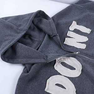 2025 sudaderas con cremallera personalizadas para hombres 100% algodón francés Terry parche bordado Streetwear para sudaderas con capucha de invierno - Product Image 3