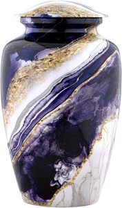 Mosaico de tamaño adulto grande hecho a mano, urna de cremación de vidrio de aluminio, azulejos individuales, entierro aplicado, suministro único para funerales - Product Image 2