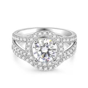 Jeulia Vintage Halo Moissanite <b>Bridal</b> Ring <b>Set</b> Round Cut Sterling Silver Wedding <b>Jewelry</b> - Product Image 1