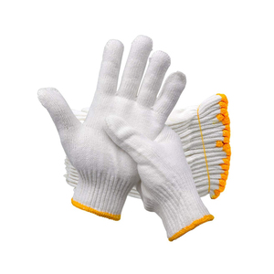 FLORO-Gant de protection contre les chocs à cordon en coton vert 24oz avec poignet élastique et gants de sécurité pour hommes en gros maintenant - Product Image 1