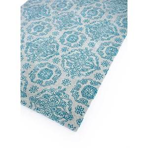 Tapis de salon classique Imara Blue Classic Tra-13520 en laine tuftée à la main, motif losanges rectangulaires de 10 mm, viscose, pour couloir - Product Image 2