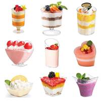 Petites boîtes à shooter jetables en verre transparent PS personnalisées cuillères couvercles de tasses à dessert en plastique