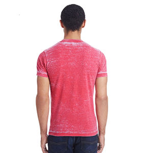 เสื้อยืดคอกลมสำหรับผู้ชายผ้าฝ้าย100% ฟอกสีแบบวินเทจผ้าซักแบบกรดซักแบบกำหนดเองไม่ซ้ำใครสไตล์วินเทจ - Product Image 2