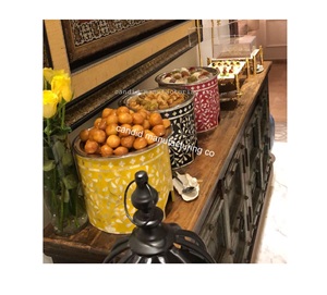 Plateau de service à gâteaux, incrustation de nacre, résine colorée, plateau à Dessert, plateau à gâteaux - Product Image 4