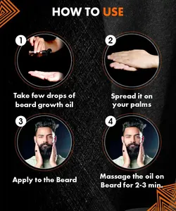 Huile de croissance de barbe biologique en vrac pour hommes avec des huiles essentielles pour une barbe et une moustache plus pleines et plus saines, OEM, étiquette privée, vente en gros - Product Image 3