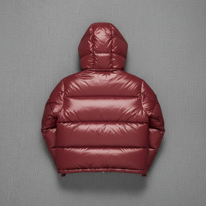 Veste bomber unisexe chaude en gros OEM, toile, col à capuche, fermeture éclair, rembourrage en coton, rouge pour homme, hiver, personnalisable - Product Image 5