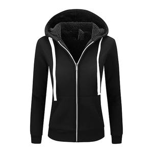 Mejor calidad OEM Slim Fit con capucha cremallera polar manga larga Mujer 100% algodón personalizado cremallera sudaderas con capucha estilo Casual frente invierno - Product Image 4