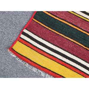 Tapis turc vintage, petit tapis de 1,7 x 2 pieds, tapis Kilim Ikat rouge - Product Image 5