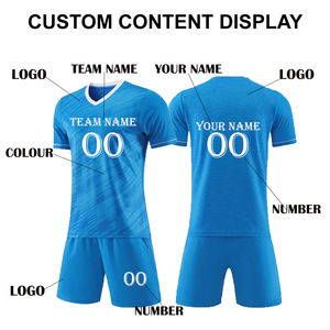 Conjunto de Uniforme de Fútbol Transpirable de Secado Rápido, Estampado, Unisex, 100% Poliéster, Jersey y Pantalones Cortos, Personalizado OEM ODM, Ropa Deportiva de Equipo, Venta al Por Mayor - Product Image 4