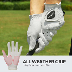 Vente directe d'usine Concevez votre propre logo Gants de golf en cuir Cabretta couleur douce Gants de golf en peau de mouton personnalisés pour le sport - Product Image 2