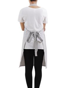 Babero teñido en hilo de algodón 100%, delantal, cintura gris, babero, comida, salón de cocina, peluquero, jardín, barbacoa, PE, LDPE, PU, tela vaquera de PVC, poliéster - Product Image 4