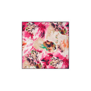 Pink Floral <b>Square</b> <b>Scarf</b>-Lightweight Cotton Silk Summer Handkerchief - Product Image 1