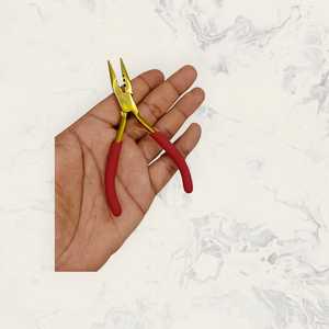 Obexa Pro Gold and Red Mini Hair Extension Pliers-For Home Use 3 Hole <b>Precision</b> <b>Tool</b> - Product Image 5
